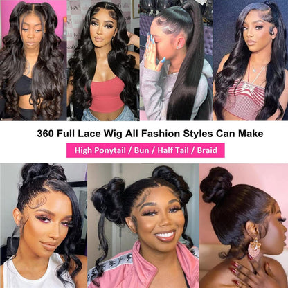 360 Lace Frontal Body Wave Human Hair Wig 180% Density Full Lace Wig [Princess]