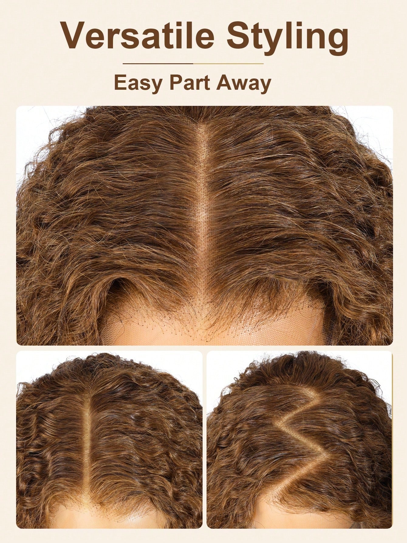 13x6 Kinky Curly Lace Front Wig #4 Brown Color 100% Real Human Hair Pre Plucked Natural Hairline HD Transparent Lace Human Hair Wigs for Women
