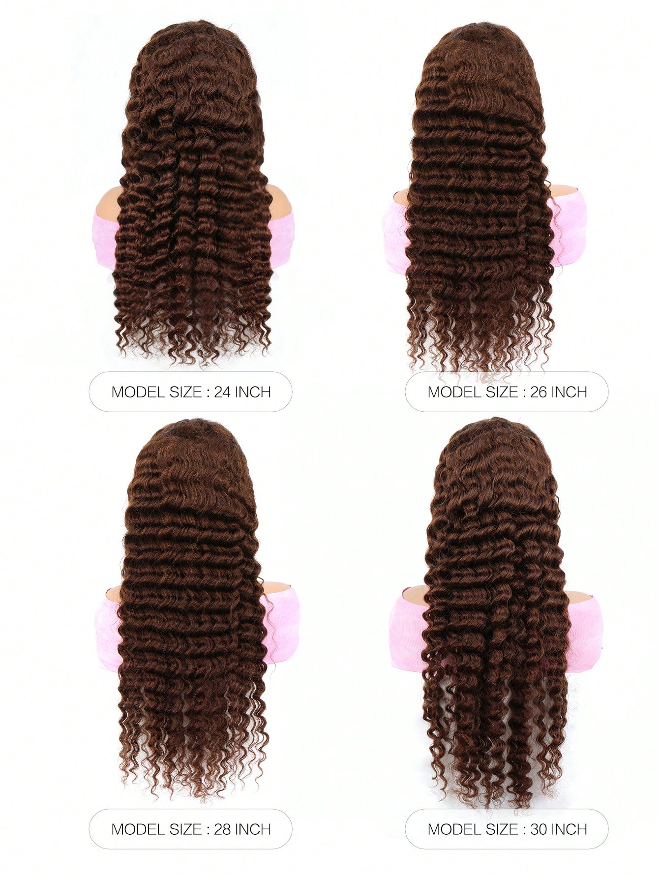 Chestnut Brown Deep Wave Lace Frontal Wig Human Hair 13X4 Lace Frontal Deep Wave Wig With Brown Color(Dear)