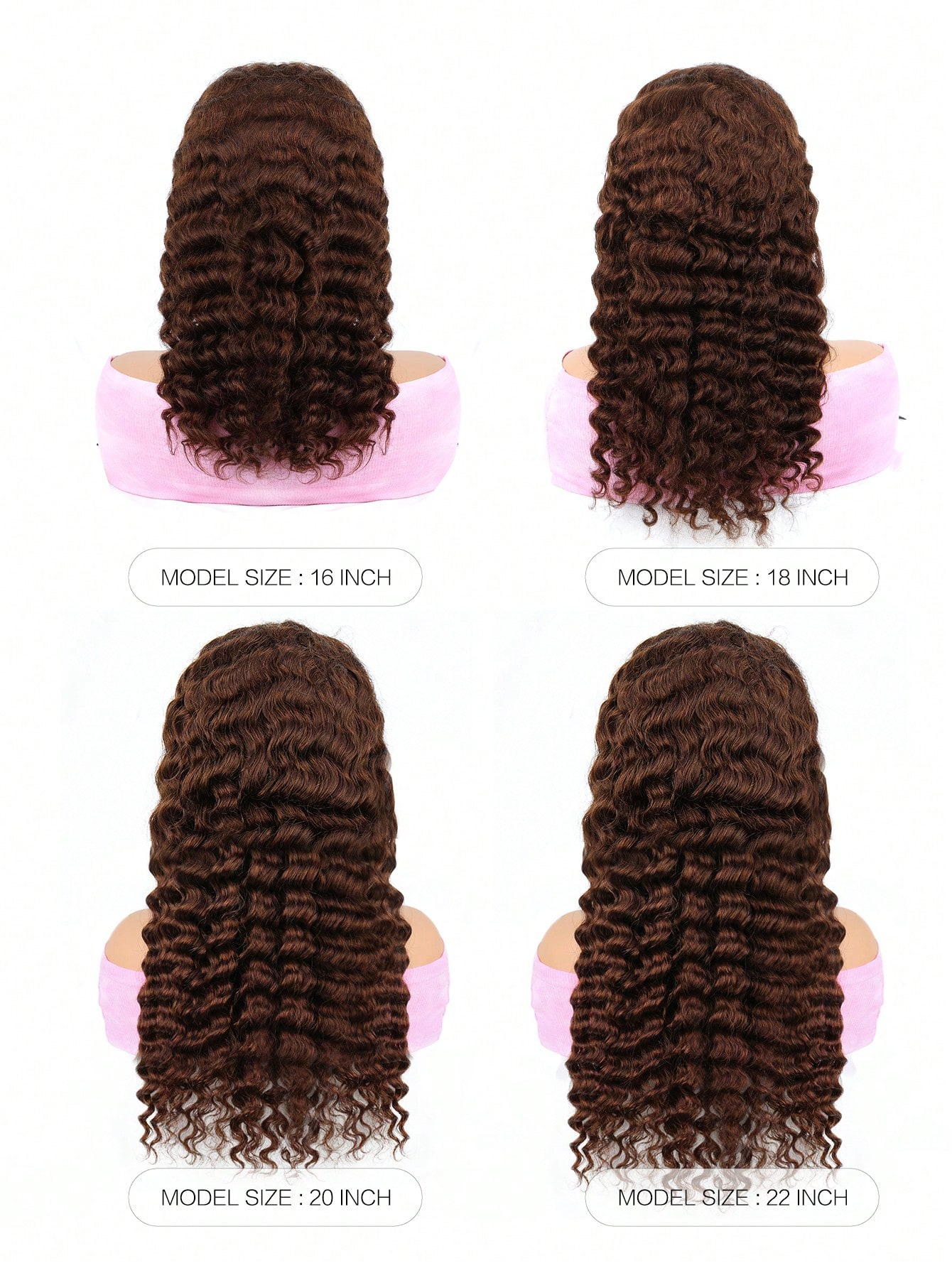 Chestnut Brown Deep Wave Lace Frontal Wig Human Hair 13X4 Lace Frontal Deep Wave Wig With Brown Color(Dear)