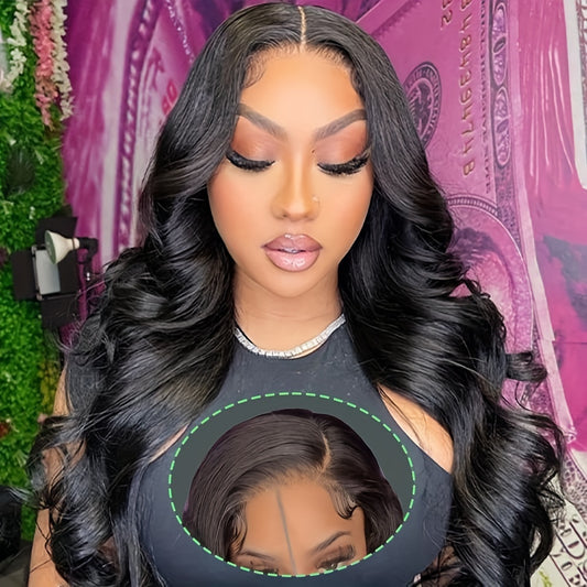 200% Density HD Body Wave Wigs Human Hair  4x4 Lace Closure Body Wave Wigs