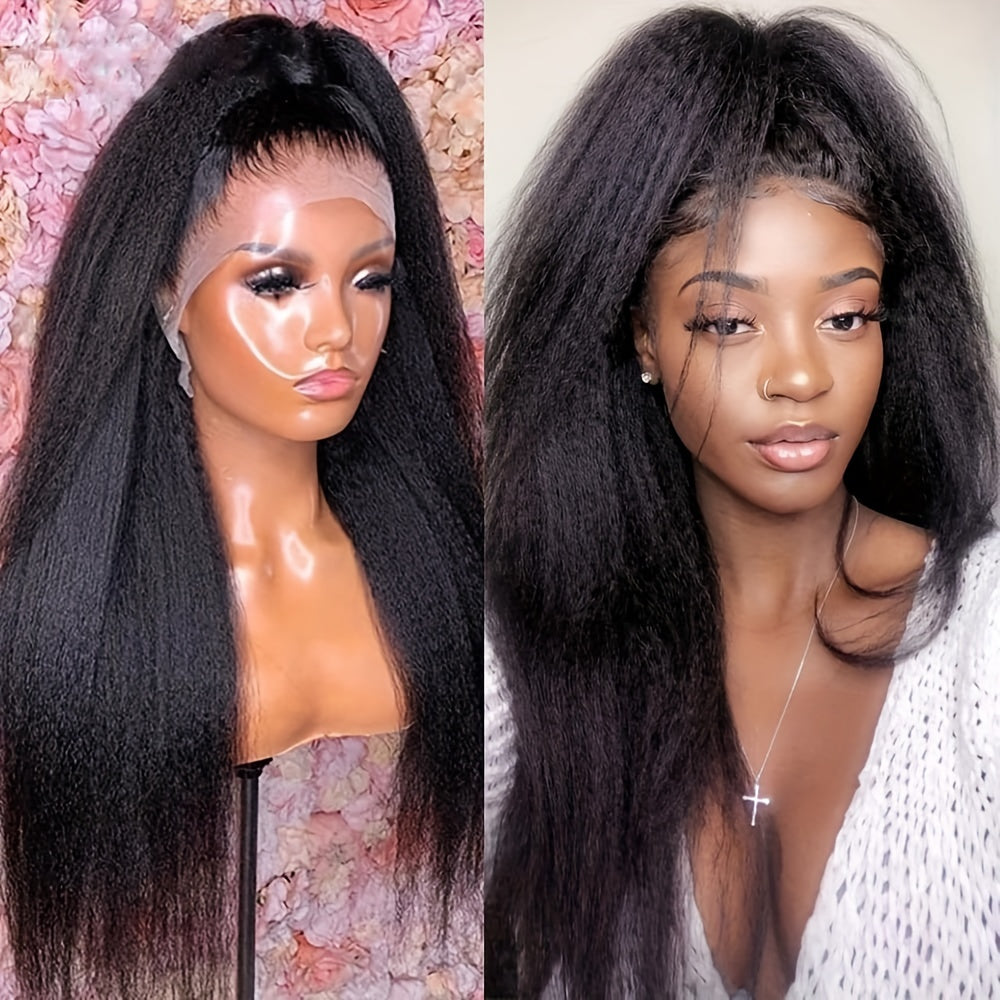 360 Lace Frontal Wig Human Hair Kinky Straight Wig 200% Density Full Lace Wig [Maya]