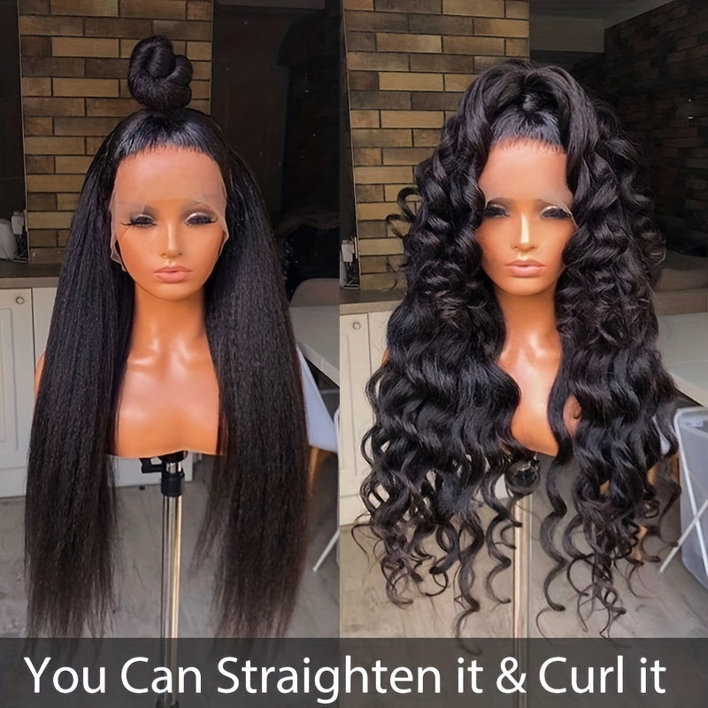 Kinky Straight Lace Frontal Wigs Human Hair 13X4 Lace Front Wigs
