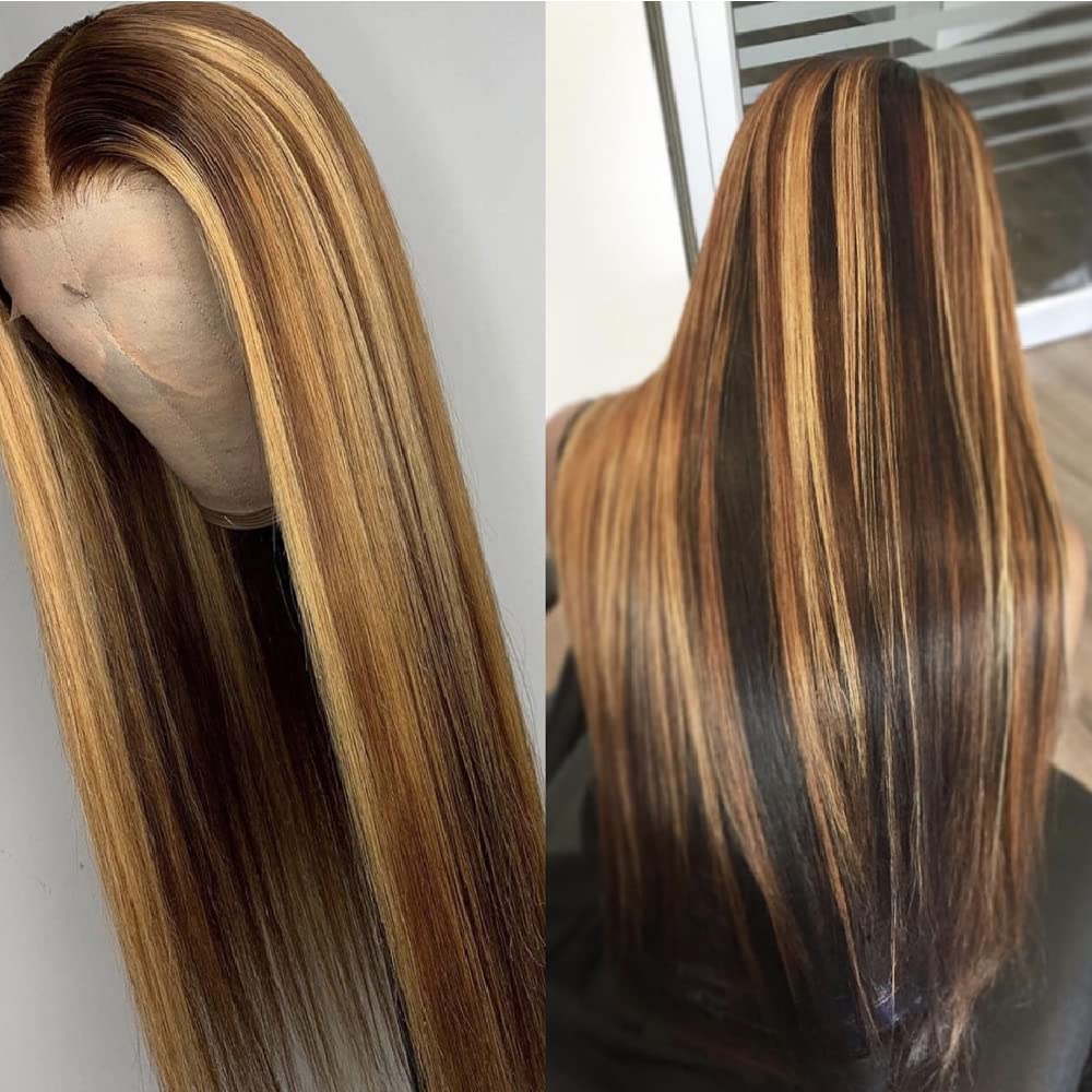 5×5 Lace Front P4/27 Wigs Human Hair Pre Plucked Burmese Human Hair