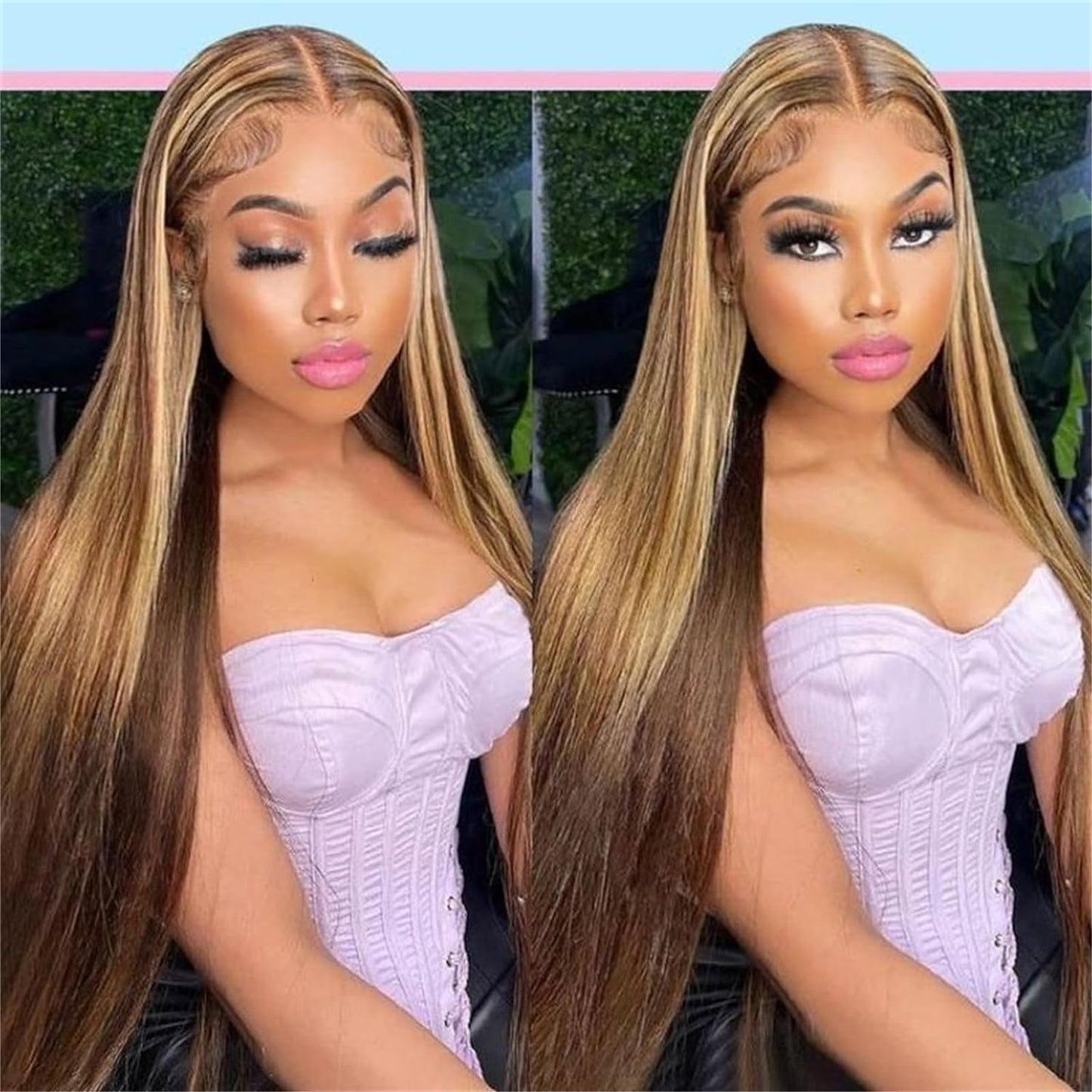 5×5 Lace Front P4/27 Wigs Human Hair Pre Plucked Burmese Human Hair