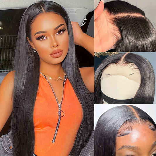 FLASH SALES 4x4 Straight Closure Wigs Human Hair 150% Density Silky Straight Hair