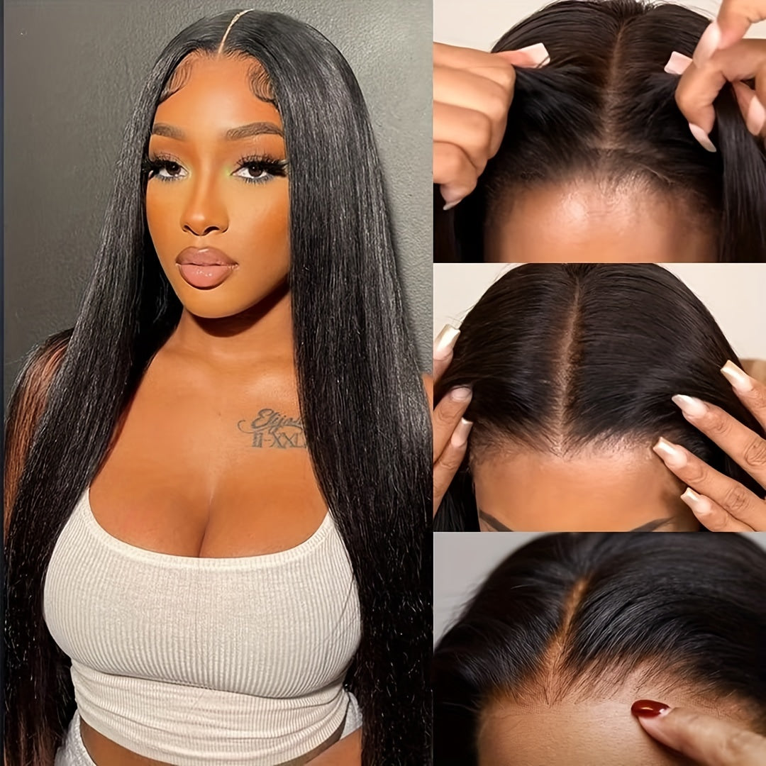 4x4 staight Lace Wigs Human Hair Bone Straight Lace Closue Wigs Human Hair