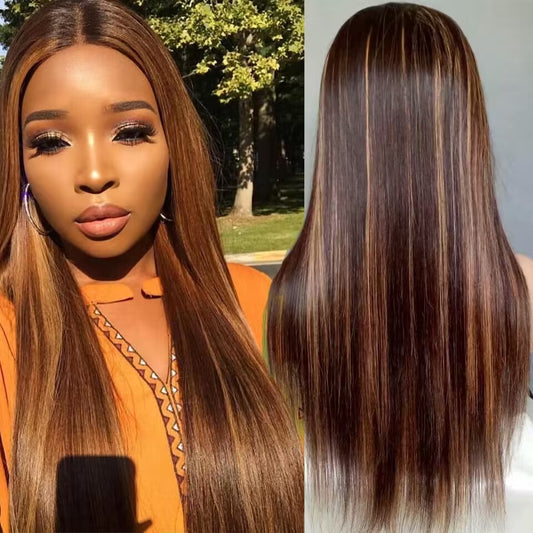 TB/4/30 Ombre Highlight 13X4 Lace Frontal Straight Human Hair Wig