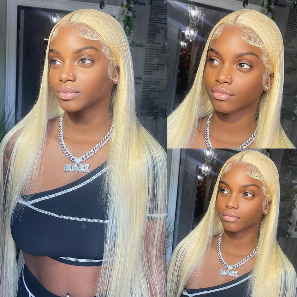 360 Lace 613# Blonde color Wigs Human Hair Full Lace Frontal Straight Human Hair Wigs