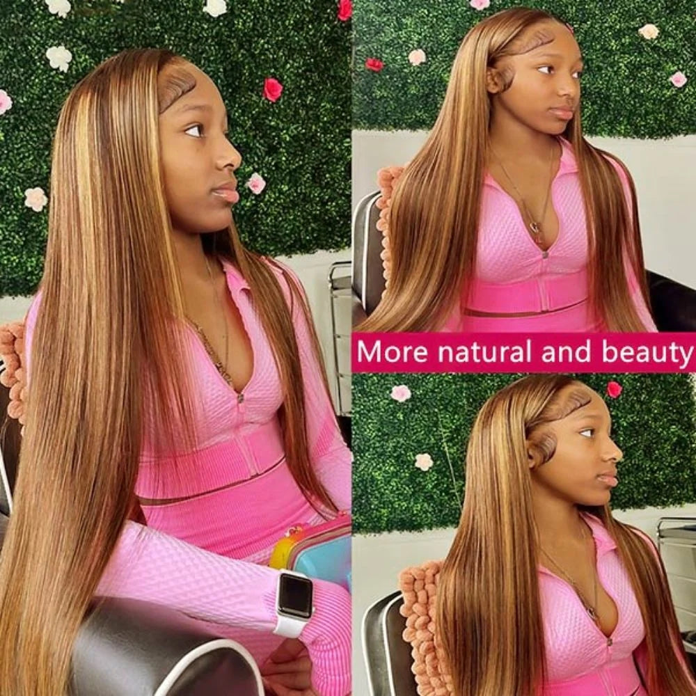5×5 Lace Front P4/27 Wigs Human Hair Pre Plucked Burmese Human Hair