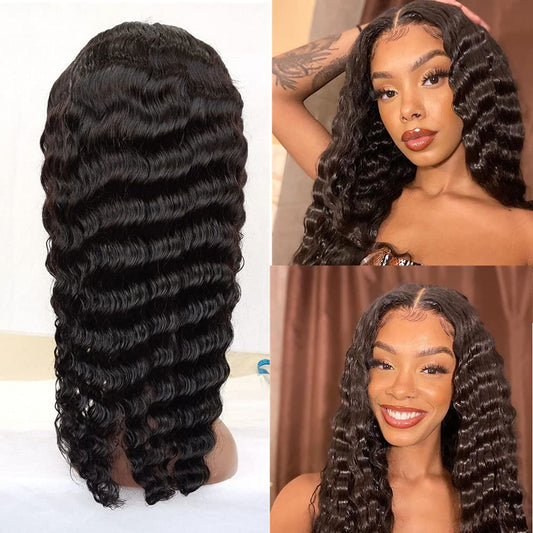 4x4 Lace Front Wigs Human Hair Pre Plucked Wet and Deep Wave Wigs Closure Wigs Human Hair for Black Women