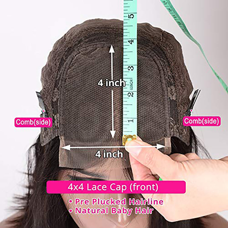 Body Wave T1B/BURG Wigs Human Hair 4x4 Lace Closure Wig Pre Plucked With Baby Hair