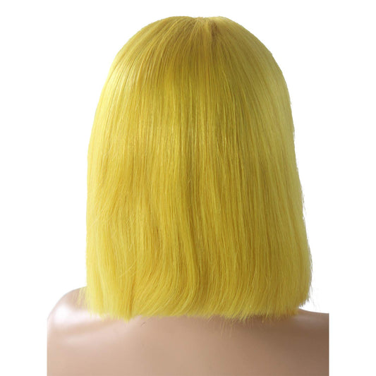 Short Straight Bob Wigs Human Hair Yellow Bob Wigs for Black Women 150% Density