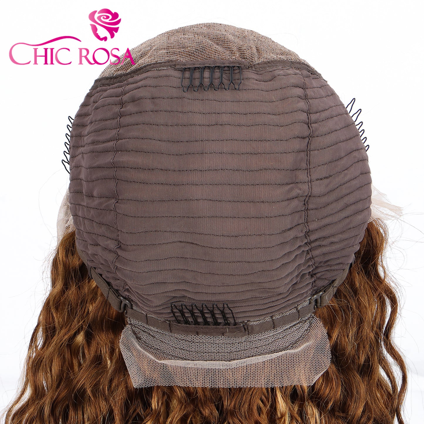 Chicrosa 180% Density Ombre Highlight Water Wave Wig Human Hair 13×6 Lace Front Wigs [Judy]