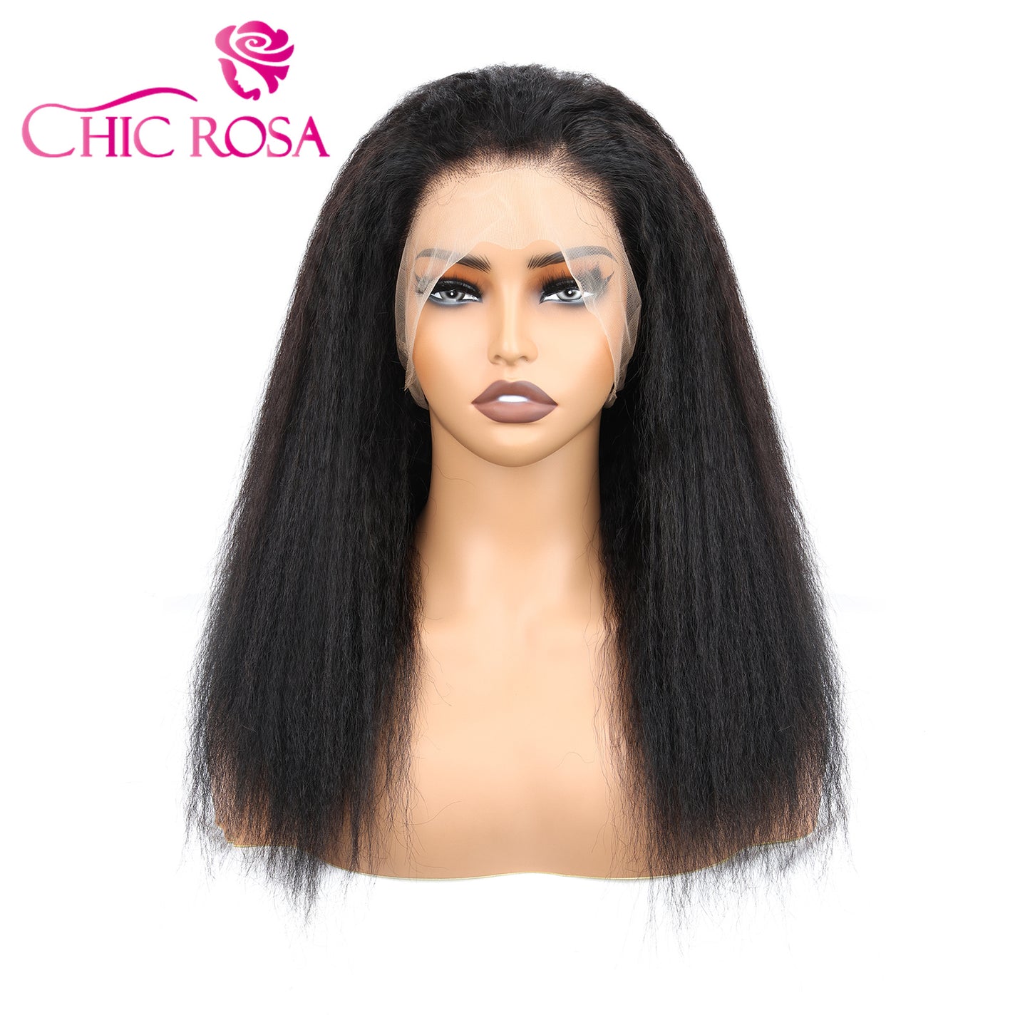 Chicrosa 360 Lace Frontal Wig Human Hair Kinky Straight Wig 200% Density Full Lace Wig [Maya]