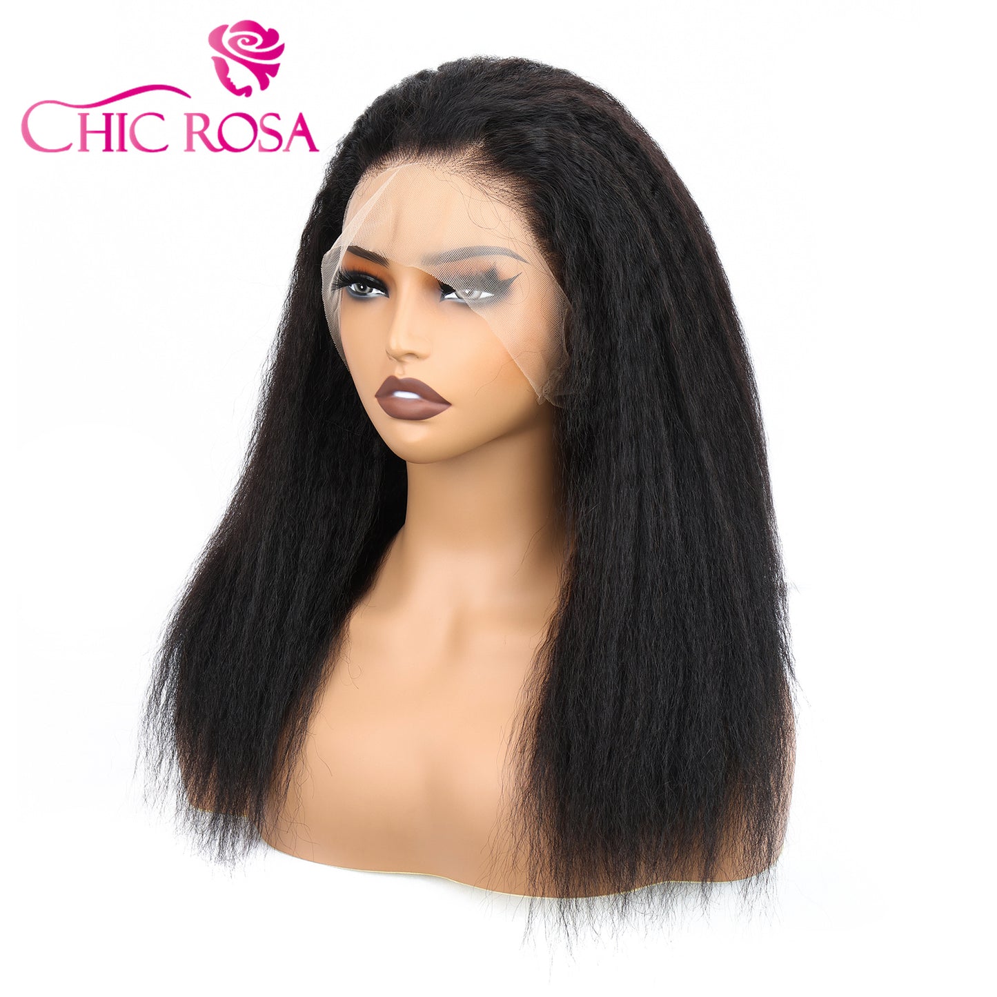 Chicrosa 360 Lace Frontal Wig Human Hair Kinky Straight Wig 200% Density Full Lace Wig [Maya]