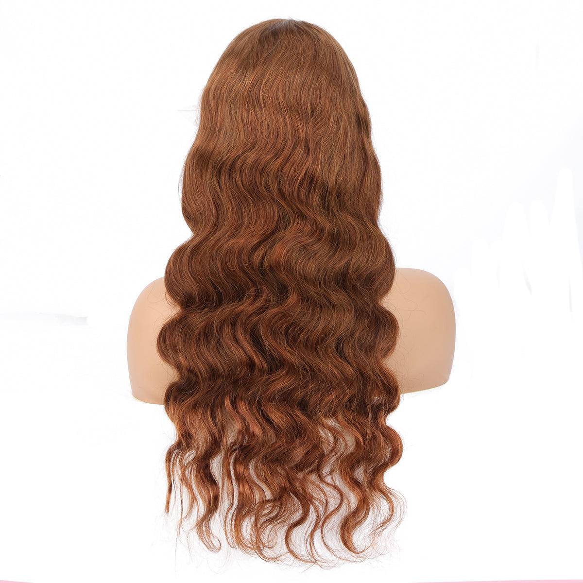 13×4 Lace Front 4# Brown Wavy Wigs Human Hair Pre Plucked Burmese Human Hair