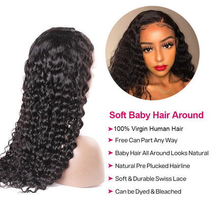 4x4 Lace Front Wigs Human Hair Pre Plucked Wet and Deep Wave Wigs Closure Wigs Human Hair for Black Women