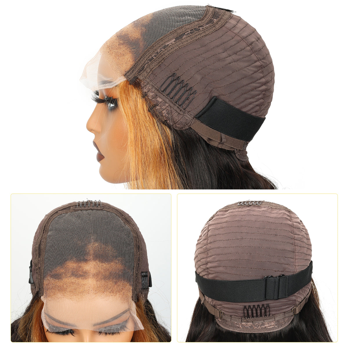 5x5 Lace Closure #27 Body Wave Wigs Human Hair Honey Blonde Transparent Lace Closure Wig