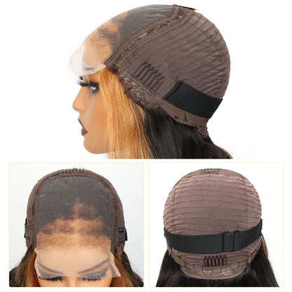 5x5 Lace Closure #27 Body Wave Wigs Human Hair Honey Blonde Transparent Lace Closure Wig