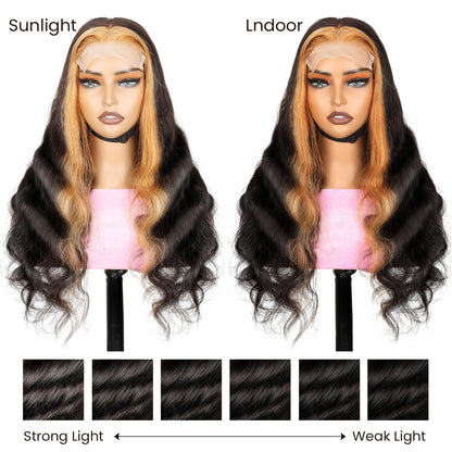 5x5 Lace Closure #27 Body Wave Wigs Human Hair Honey Blonde Transparent Lace Closure Wig