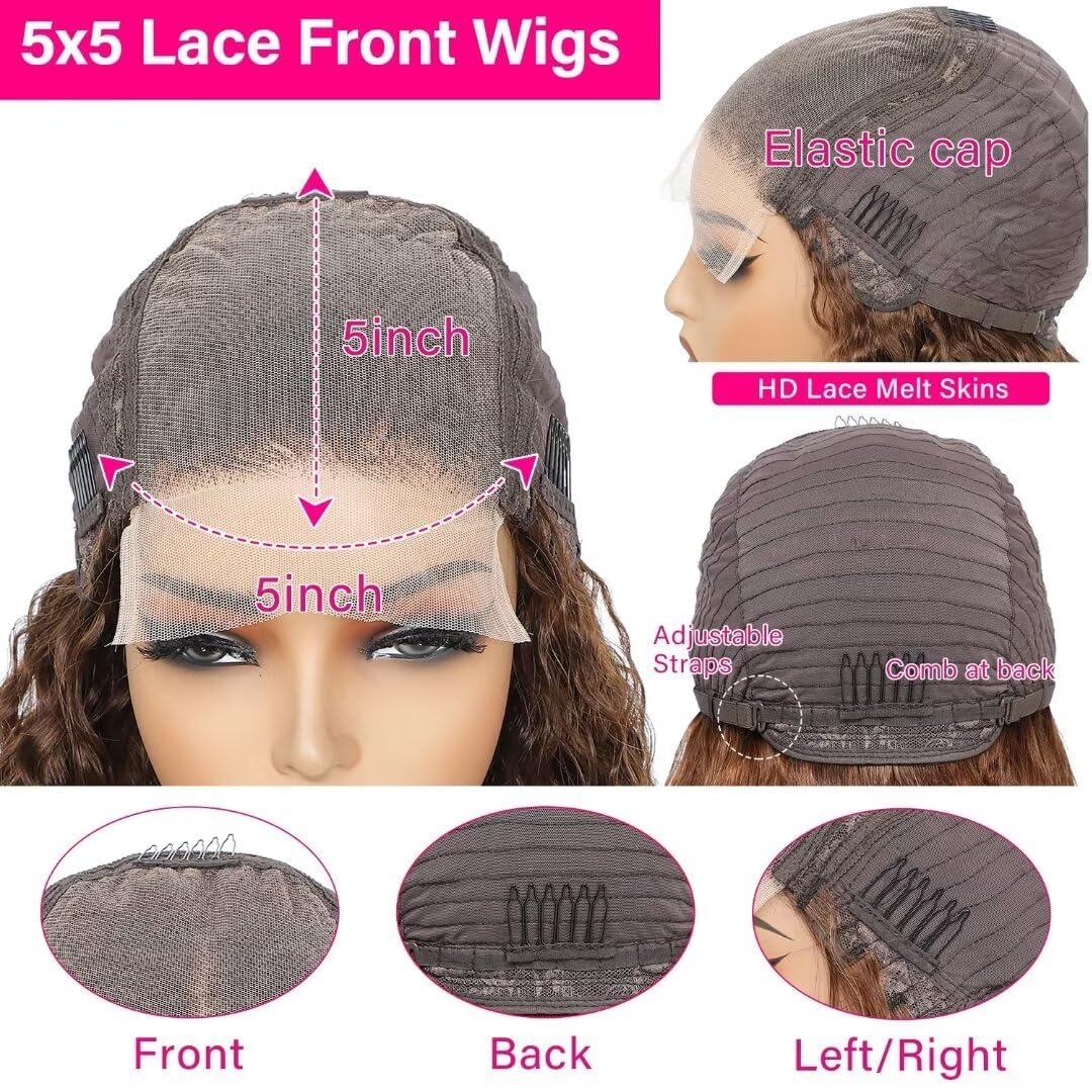 Highlight Ombre Body Wave Human Hair Wigs 5x5 Lace Closure Honey Blonde Wig [Bella]