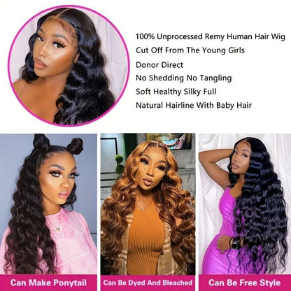 4x4 Lace Front Wigs Human Hair Pre Plucked Wet and Loose Wave Wigs Closure Wigs Human Hair for Black Women