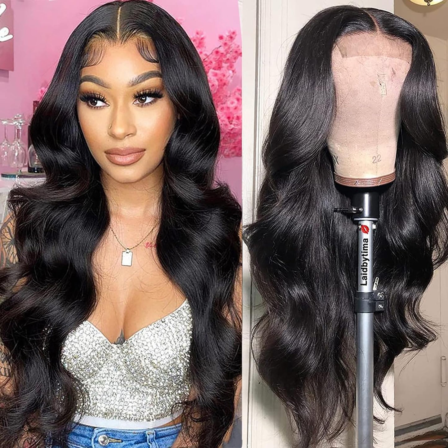4×4 Lace 16 inch Closure Body Wave Human Hair Wigs Brazilian Body Wave Lace Closure Wigs