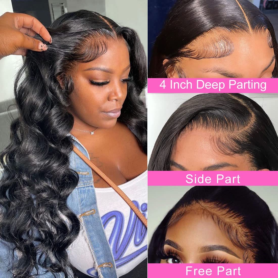 4×4 Lace 16 inch Closure Body Wave Human Hair Wigs Brazilian Body Wave Lace Closure Wigs