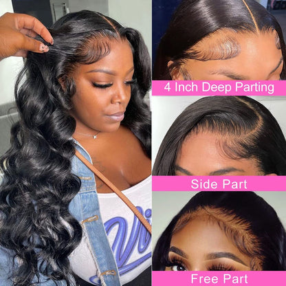 4×4 Lace 16 inch Closure Body Wave Human Hair Wigs Brazilian Body Wave Lace Closure Wigs