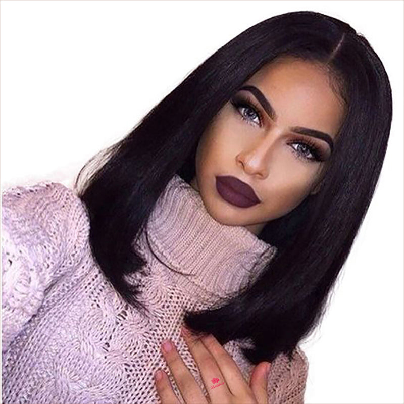 4x4 Lace Front Bob Wigs Human Hair Pre Plucked Wet and Straight Closure Wigs Human Hair