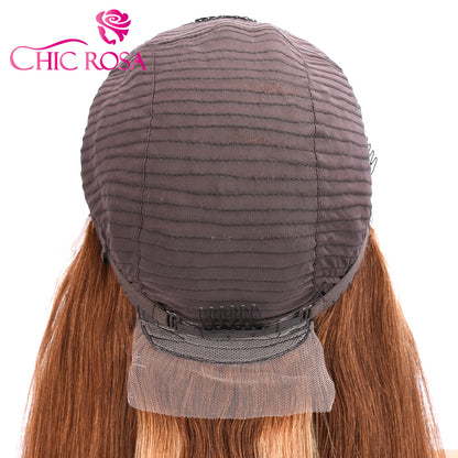 Chicirosa Ombre Highlight Straight Wig Human Hair 13x4 Lace Front Wigs 180% Density Highlight Wig  [Beyonce]