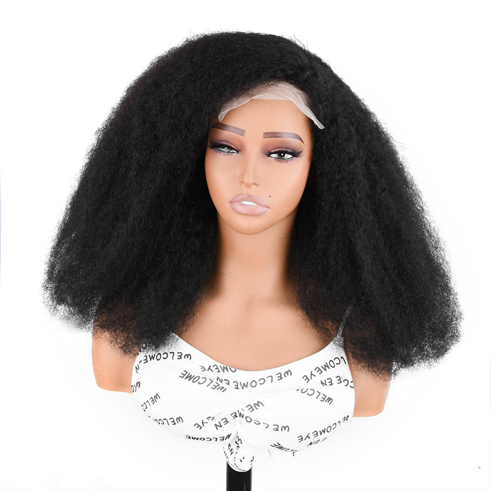 Alfro Kinky Human Hair Wigs 5X5 Lace Closure Alfro Yiki Hair Alfro Kinky Human Hair Wigs 18''-22 inches Can Be Customized