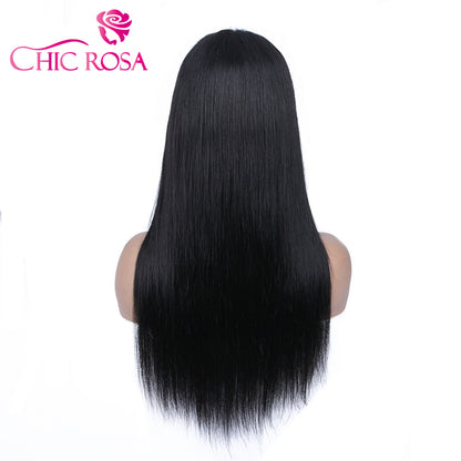 Chicrosa 5x5 Lace Straight Human Hair Wigs 180% Density Bone Straight Closure Wigs [Kardy]