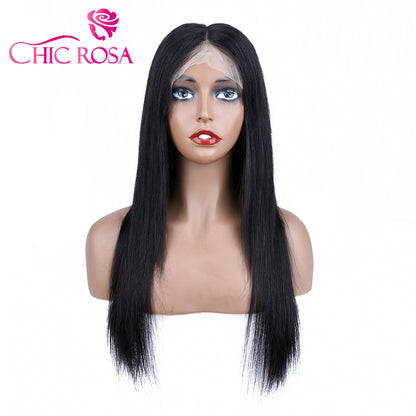 Chicrosa 5x5 Lace Straight Human Hair Wigs 180% Density Bone Straight Closure Wigs [Kardy]