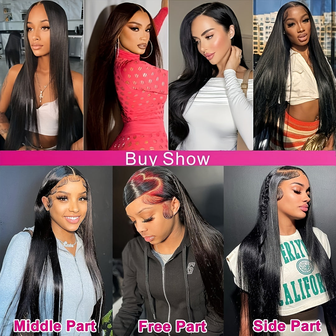 13x4 Real HD Straight Frontal Wigs 200% Density Lace Front Straight Wigs Human Hair