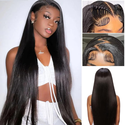 Bye Bye Knots Straight Lace Frontal Human Hair Wigs 180% Density 13X4 Lace Frontal Wig