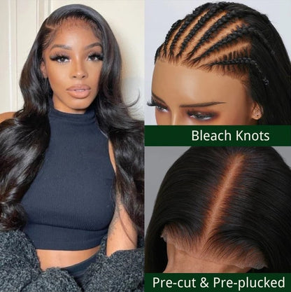 Bye Bye Knots Straight Lace Frontal Human Hair Wigs 180% Density 13X4 Lace Frontal Wig