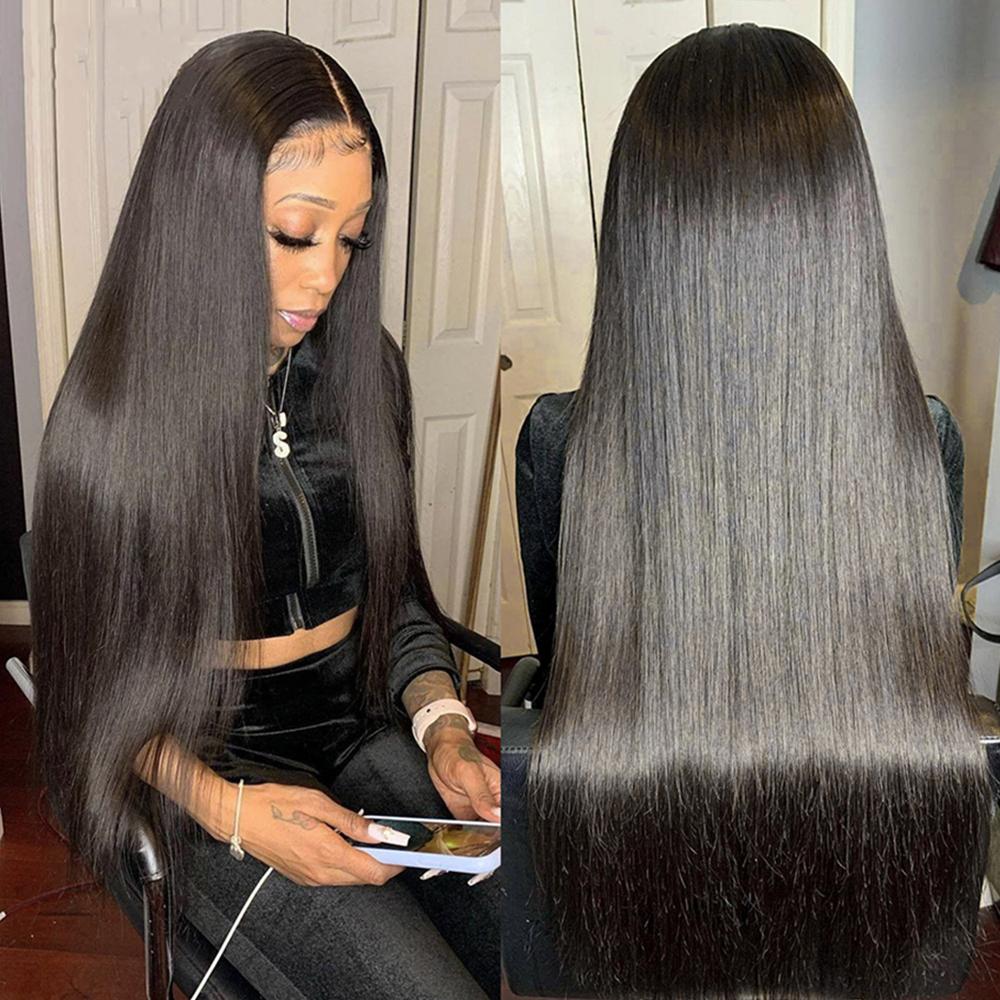 13x4 Real HD Bone Straight Human Hair Wigs 200% Density Lace Frontal Straight Wig