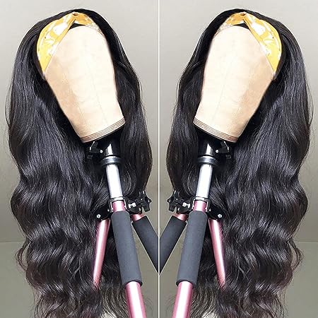 Headband Wigs For Black Woman Body Wave Human Hair Non Lace Machine Made Wigs