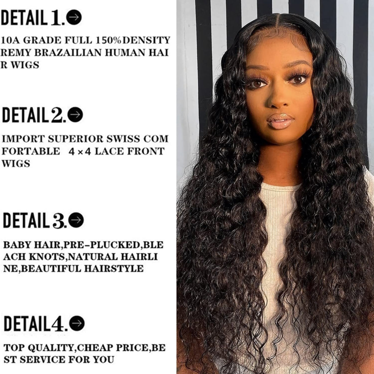 5x5 Lace Front Wigs Human Hair Pre Plucked Wet and Deep Wave Wigs Closure Wigs Human Hair for Black Women