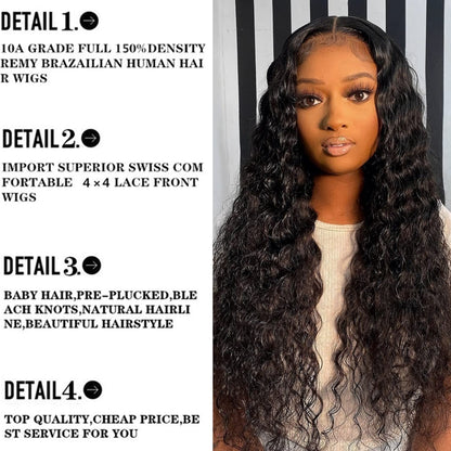 5x5 Lace Front Wigs Human Hair Pre Plucked Wet and Deep Wave Wigs Closure Wigs Human Hair for Black Women