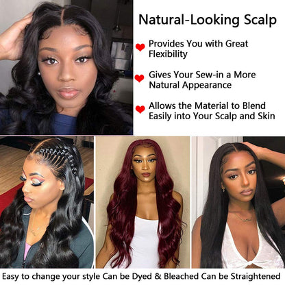 4*4 Lace Wavy With Baby hair human wig