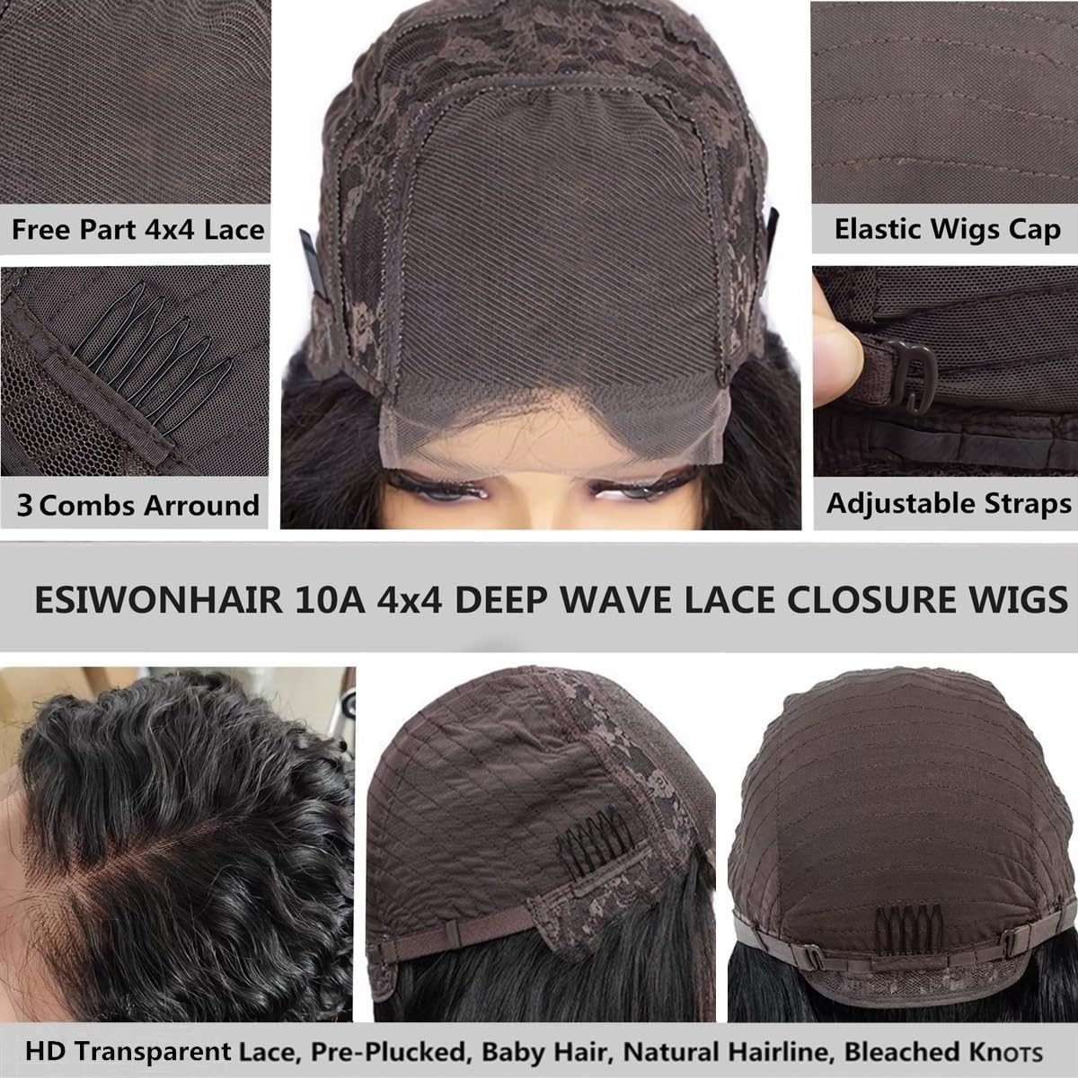 5x5 Lace Front Wigs Human Hair Pre Plucked Wet and Deep Wave Wigs Closure Wigs Human Hair for Black Women