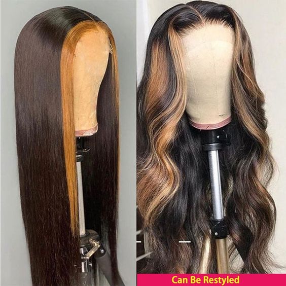 5x5 Lace Closure #27 Body Wave Wigs Human Hair Honey Blonde Transparent Lace Closure Wig